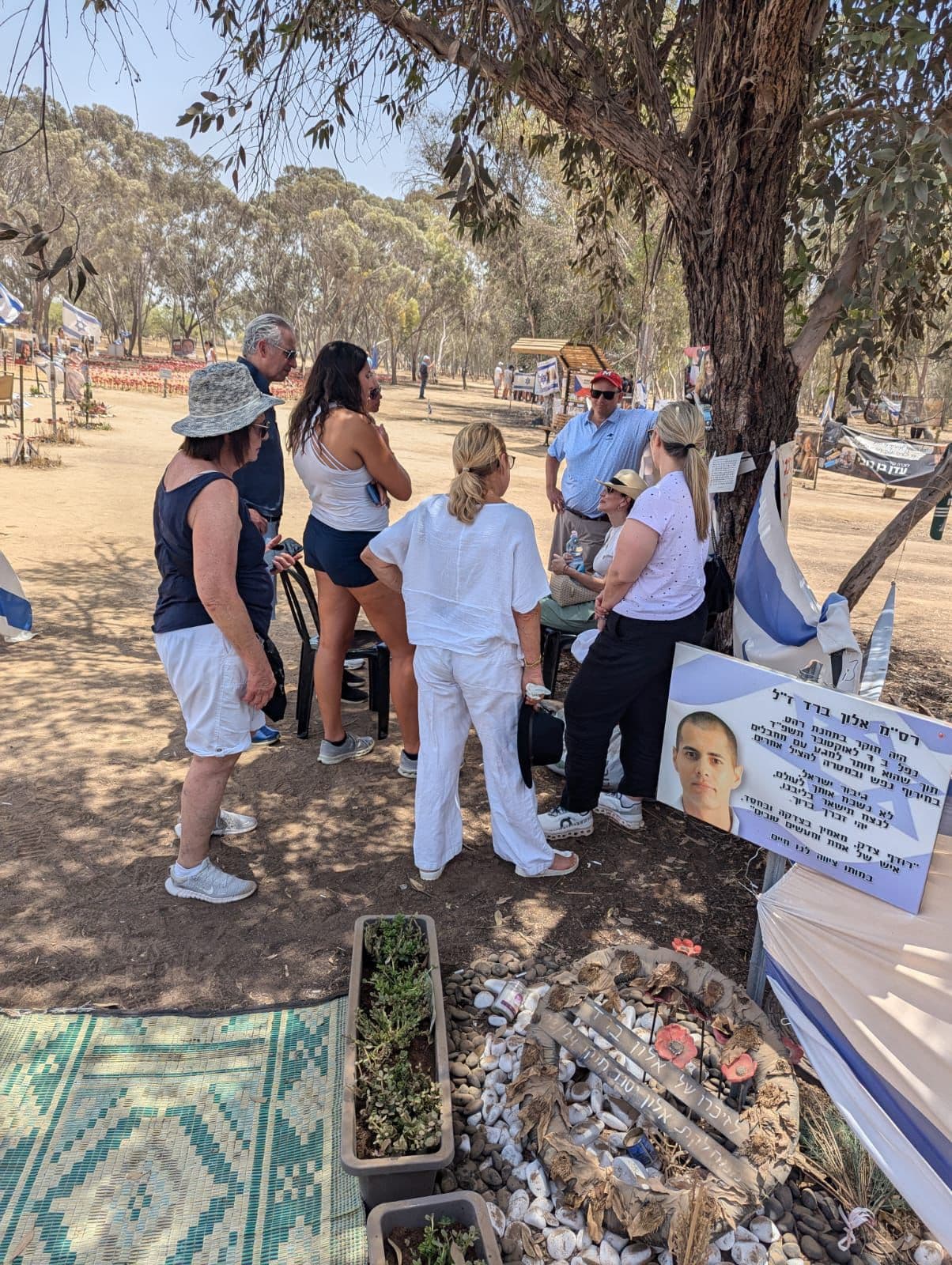 Memorial installation along the forest pathway