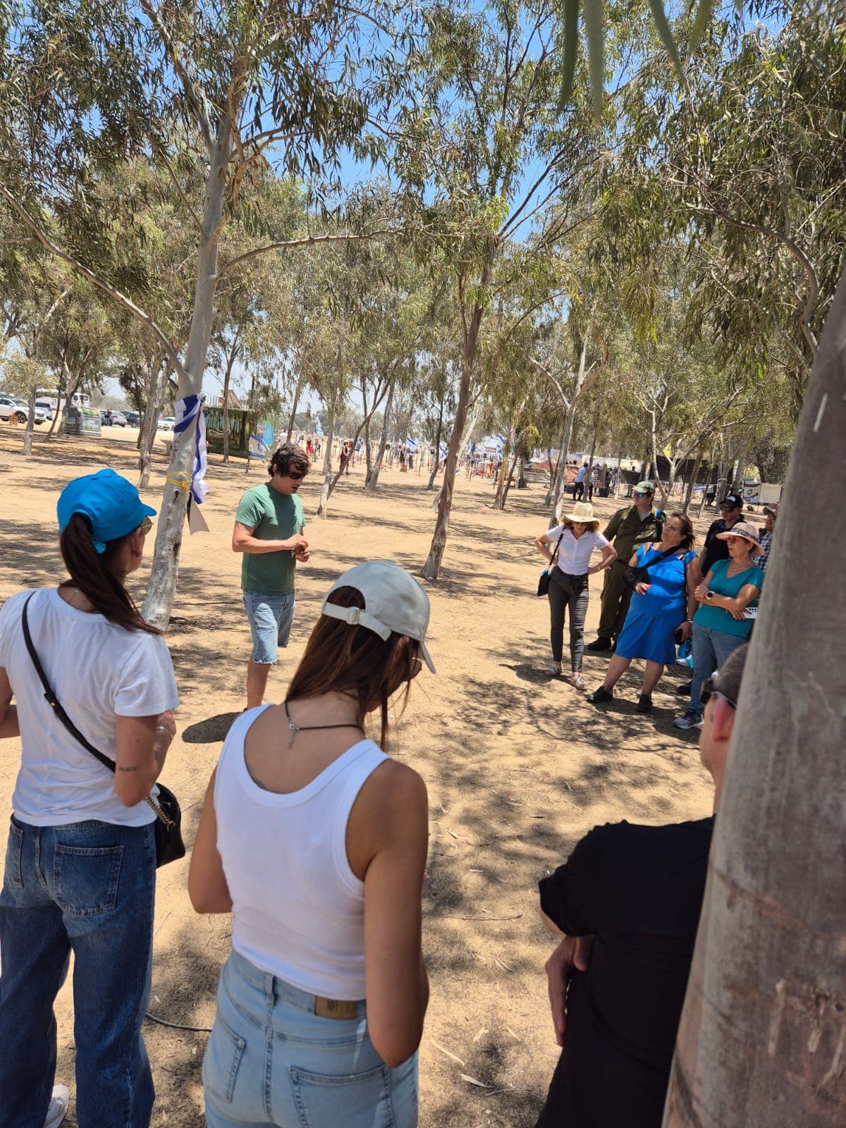 Group session at a memorial gathering point